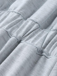 Light Grey Loose Jumpsuit With Short Sleeve