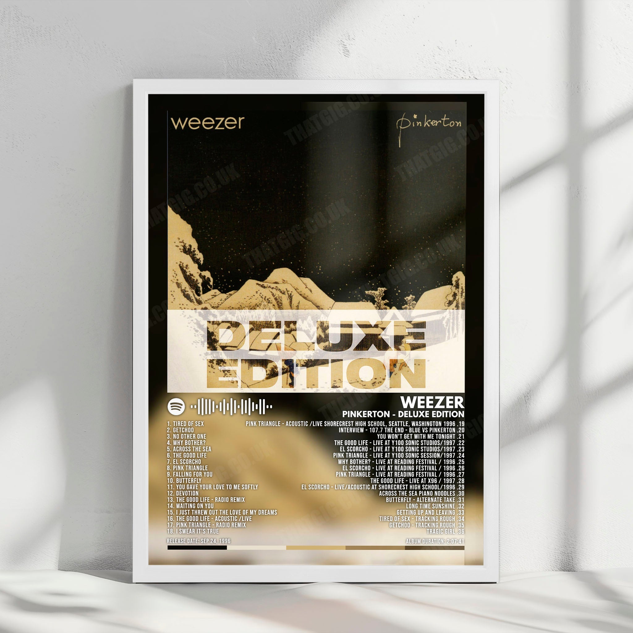 Weezer "Pinkerton" Album Cover Poster - with Complete Tracklist