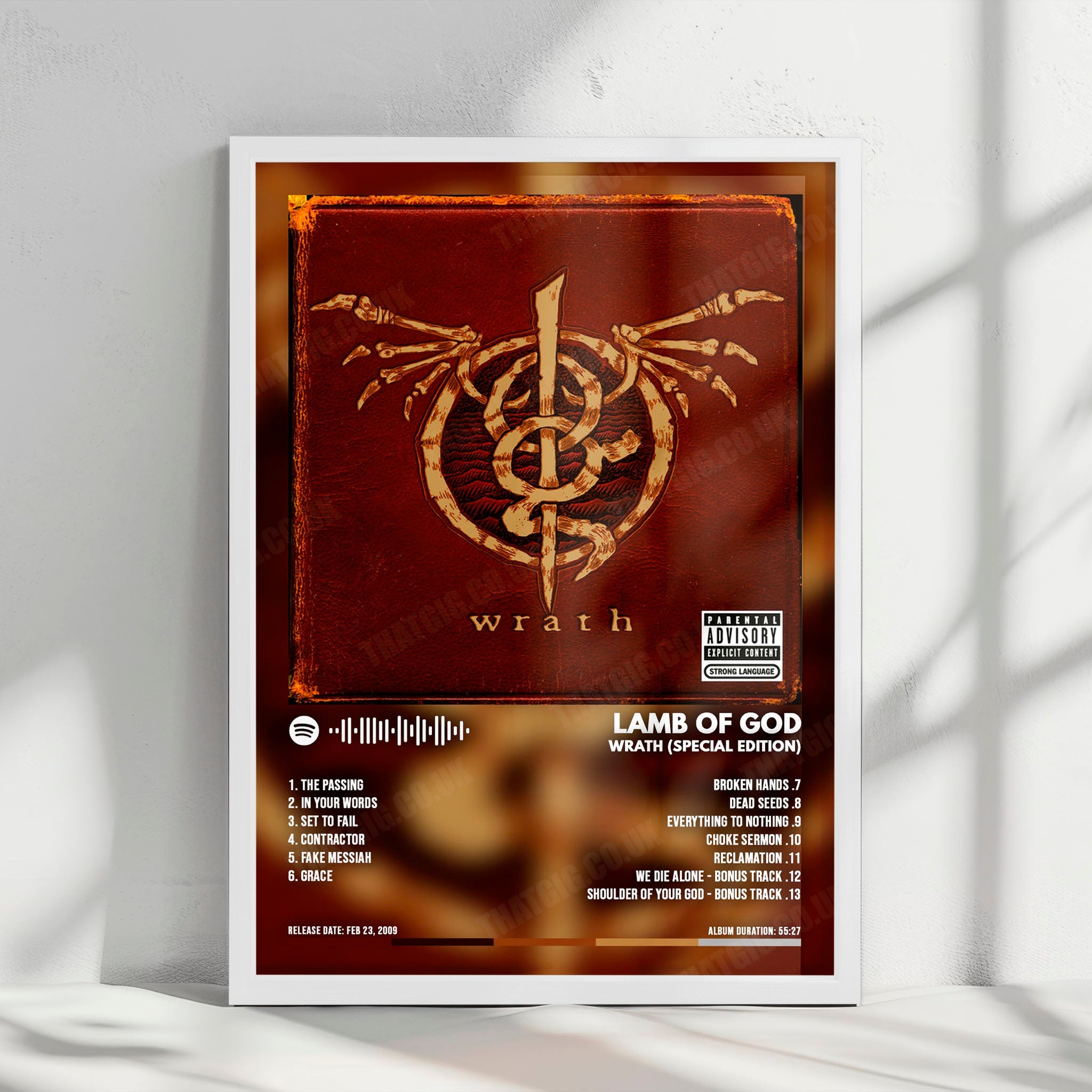 Lamb of God "Wrath  " Album Cover Poster - with Complete Tracklist
