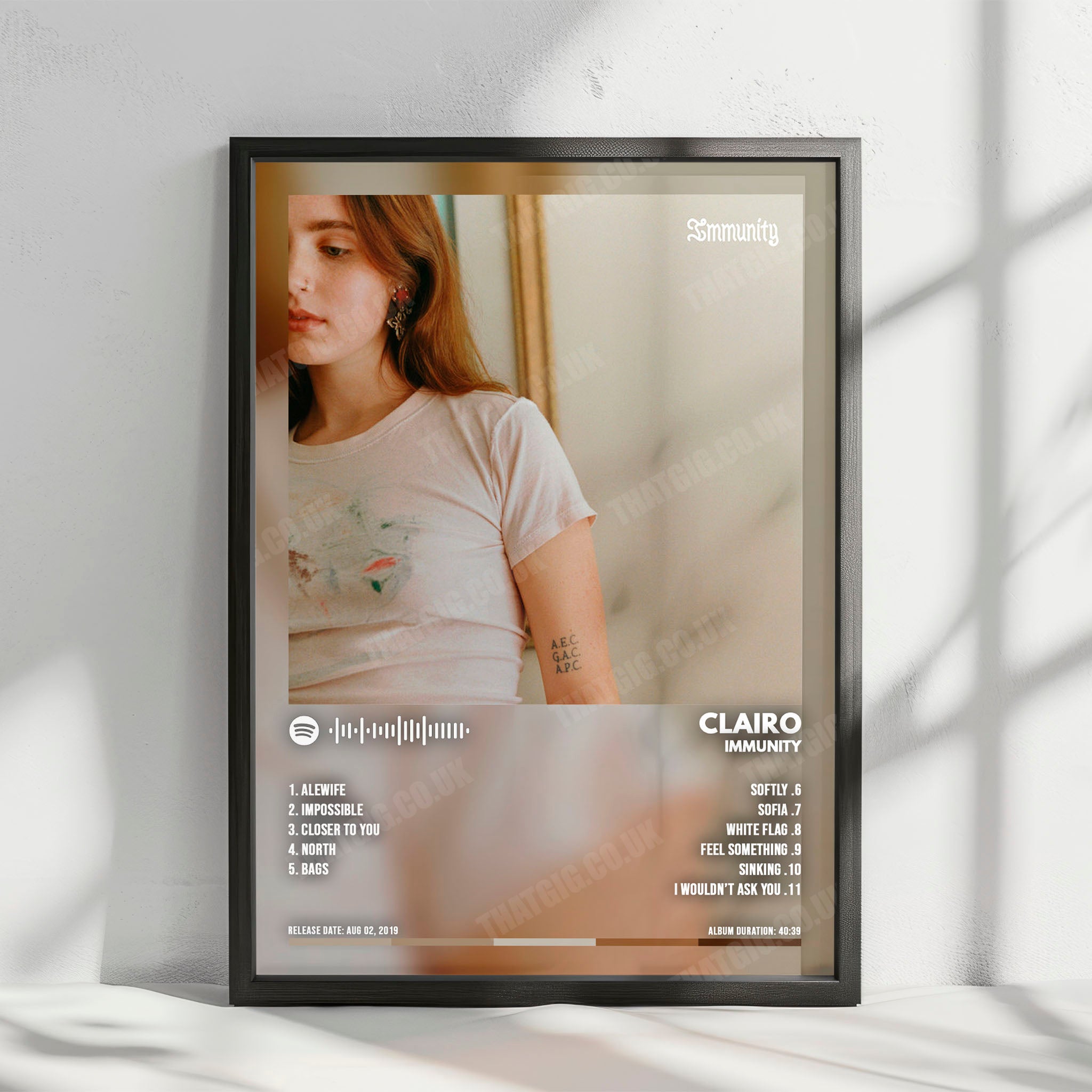 Clairo "Immunity" Album Cover Poster - with Complete Tracklist