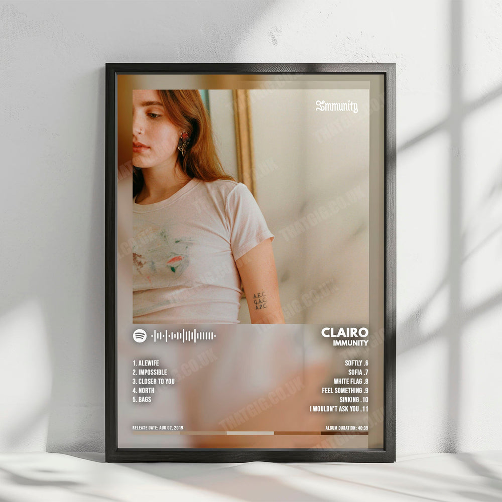 Clairo "Immunity" Album Cover Poster - with Complete Tracklist