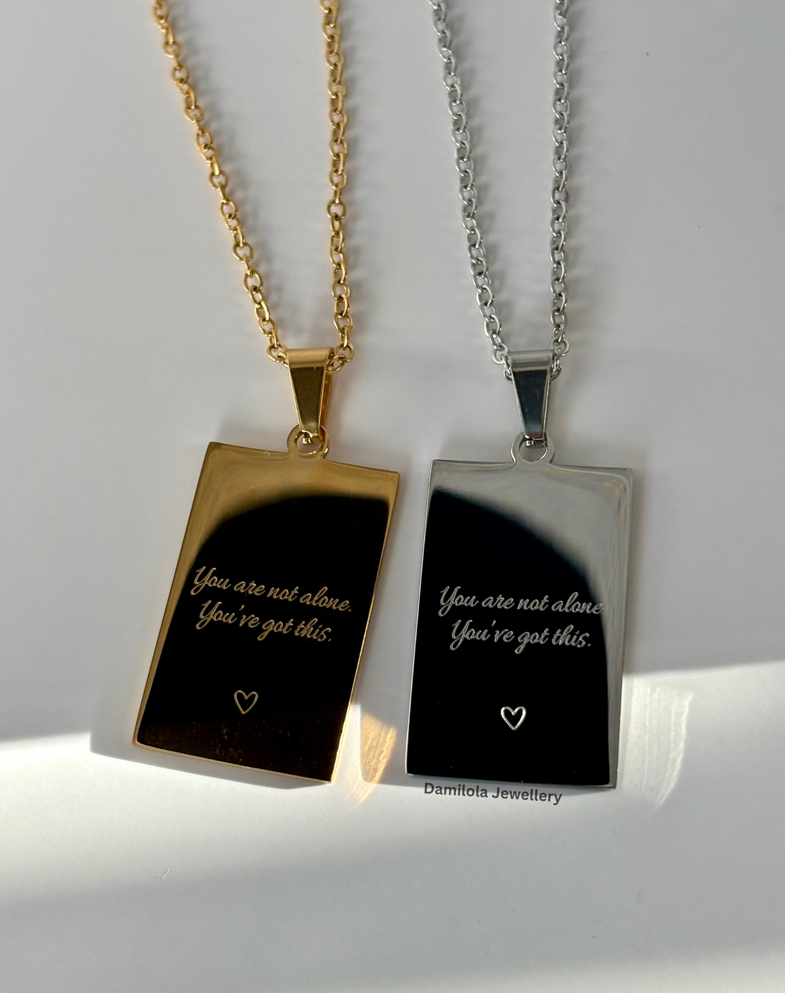 ‘You are not alone’ Necklace - Gold/Silver - Double Sided