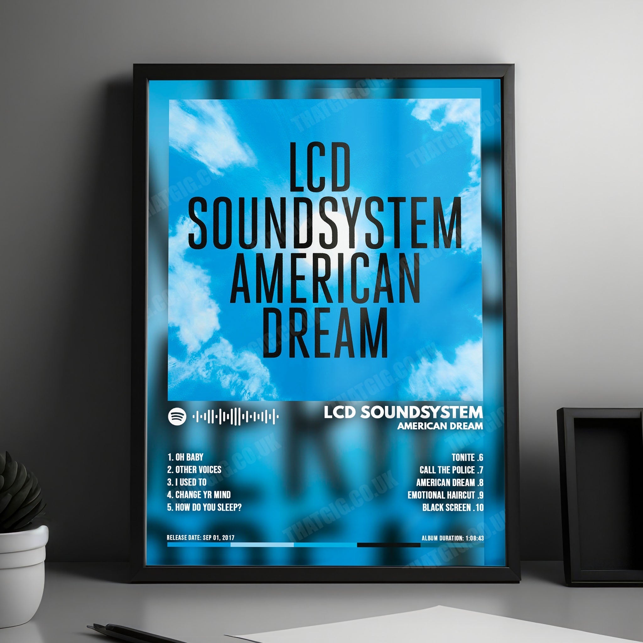LCD Soundsystem "American Dream" Album Cover Poster - with Complete Tracklist