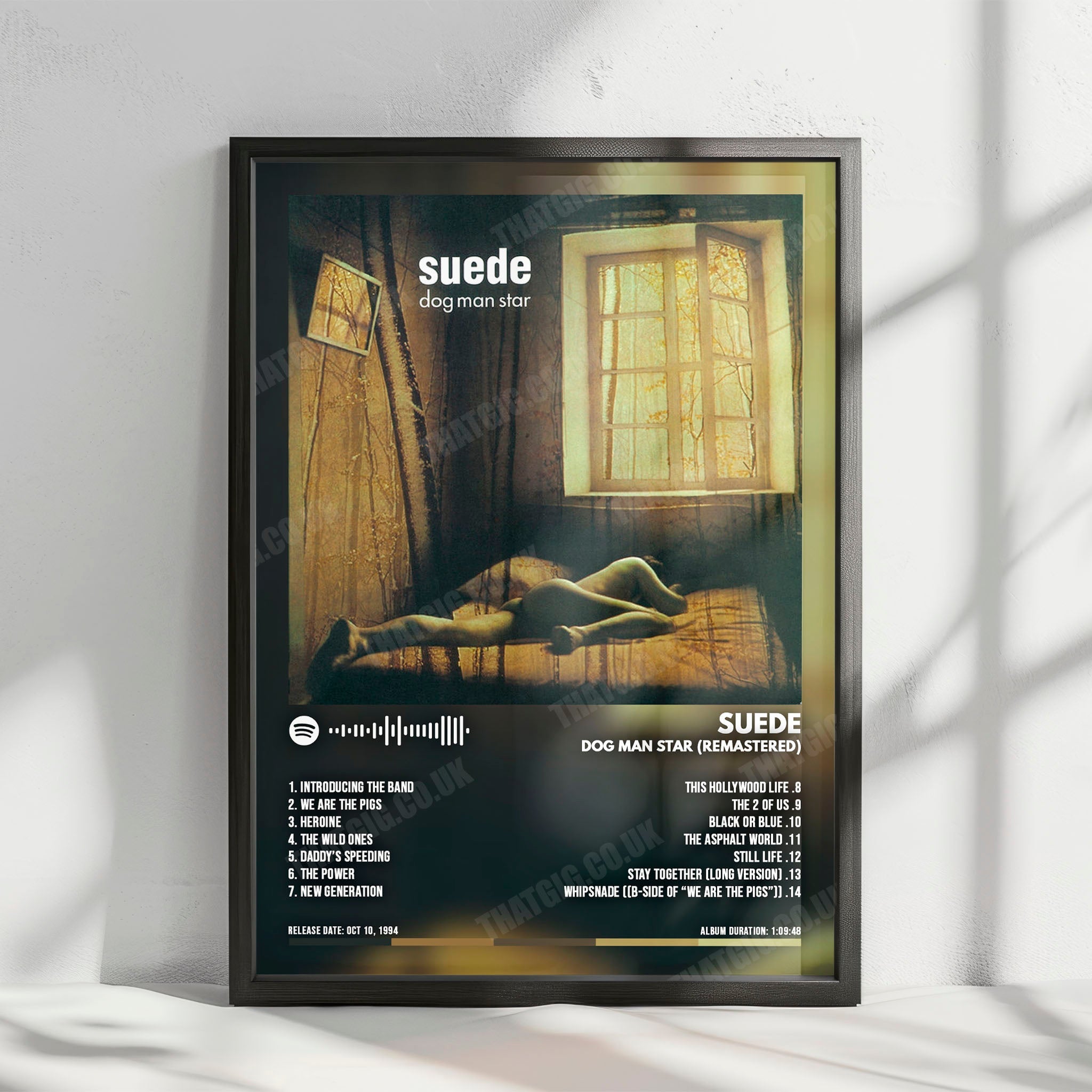 Suede "Dog Man Star" Album Cover Poster - with Complete Tracklist