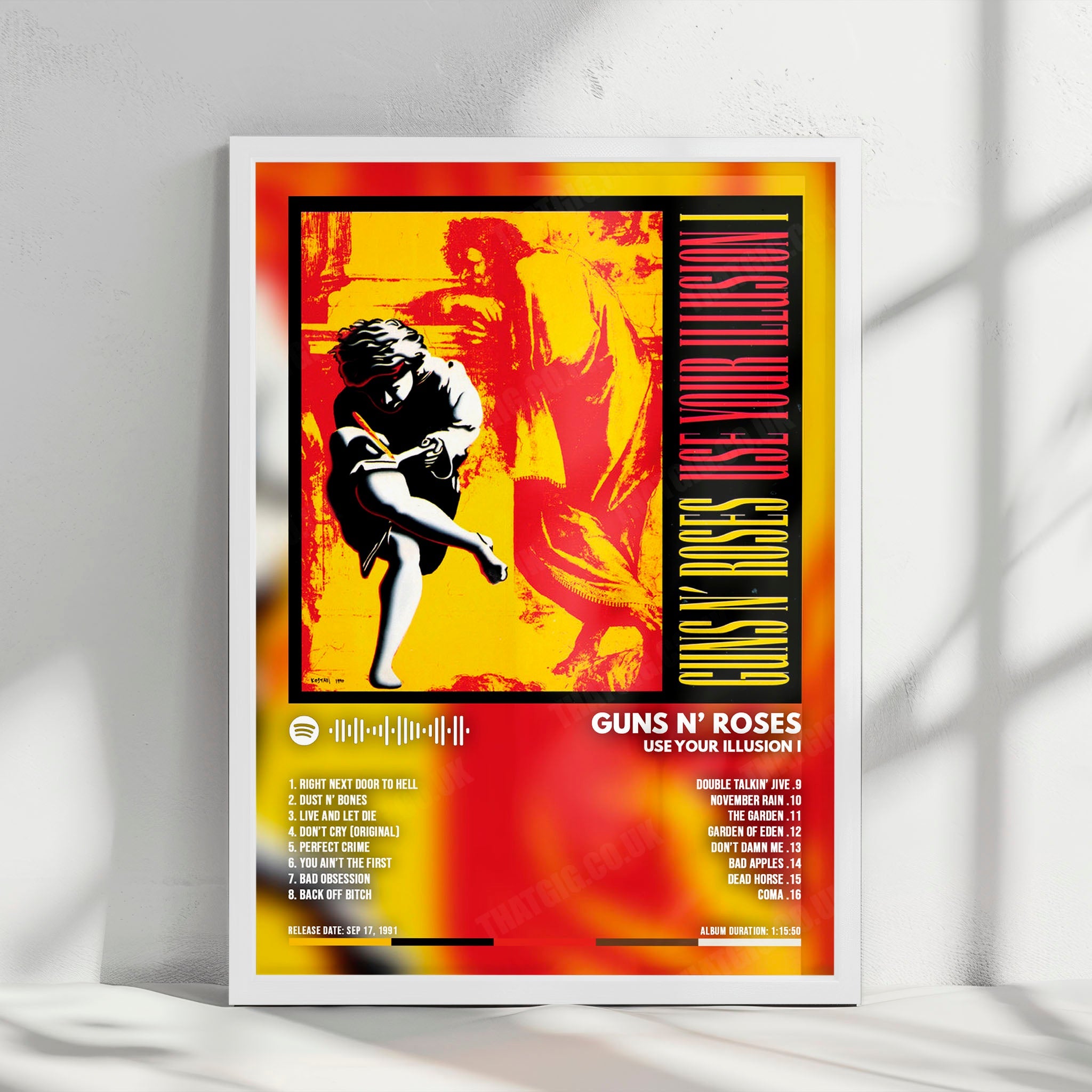 Guns N' Roses "Use Your Illusion I" Album Cover Poster - with Complete Tracklist