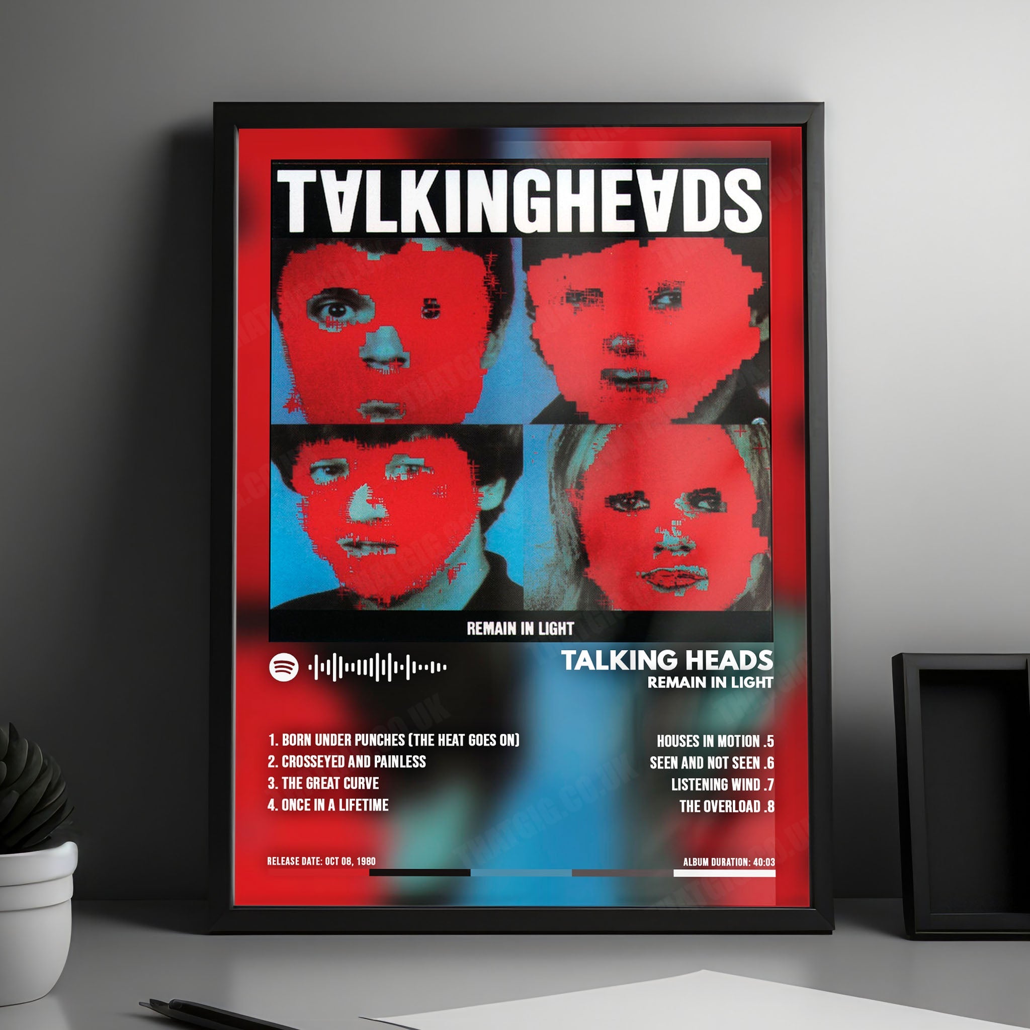 Talking Heads "Remain in Light  " Album Cover Poster - with Complete Tracklist