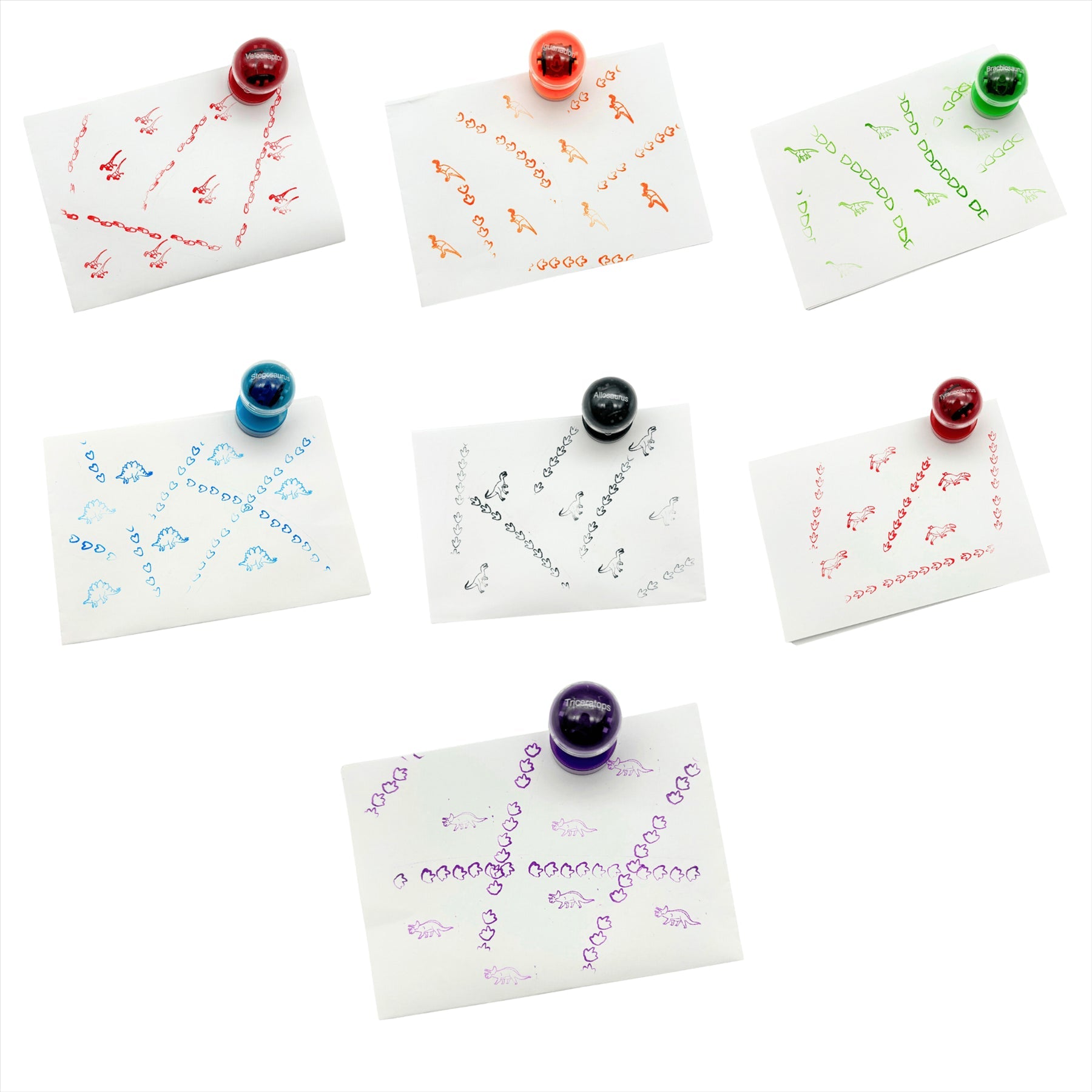 Double Sided Self Inking Dinosaur Stamper with Roller (single)