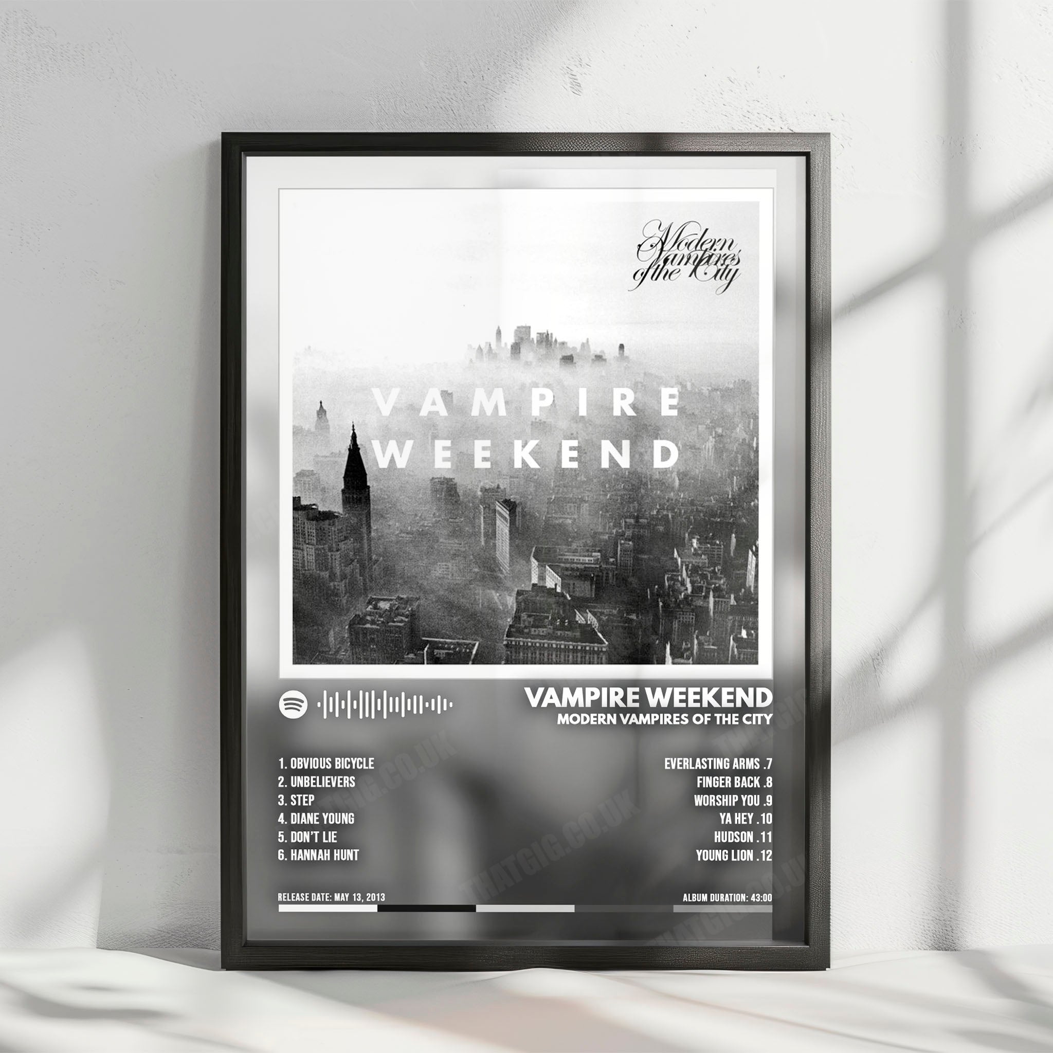 Vampire Weekend "Modern Vampires of the City  " Album Cover Poster - with Complete Tracklist