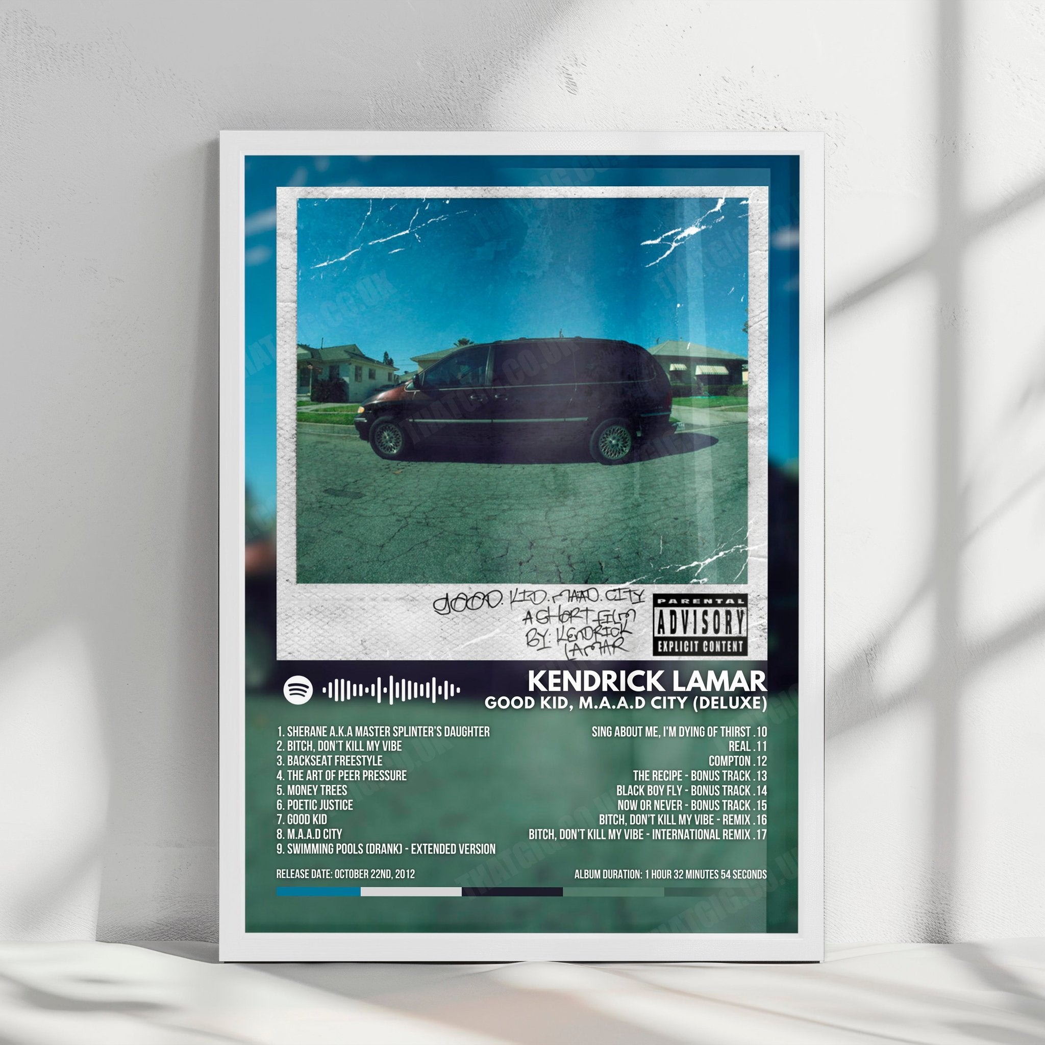 Kendrick Lamar "Good Kid, M.A.A.D City (Deluxe)" Album Cover Poster - with Complete Tracklist