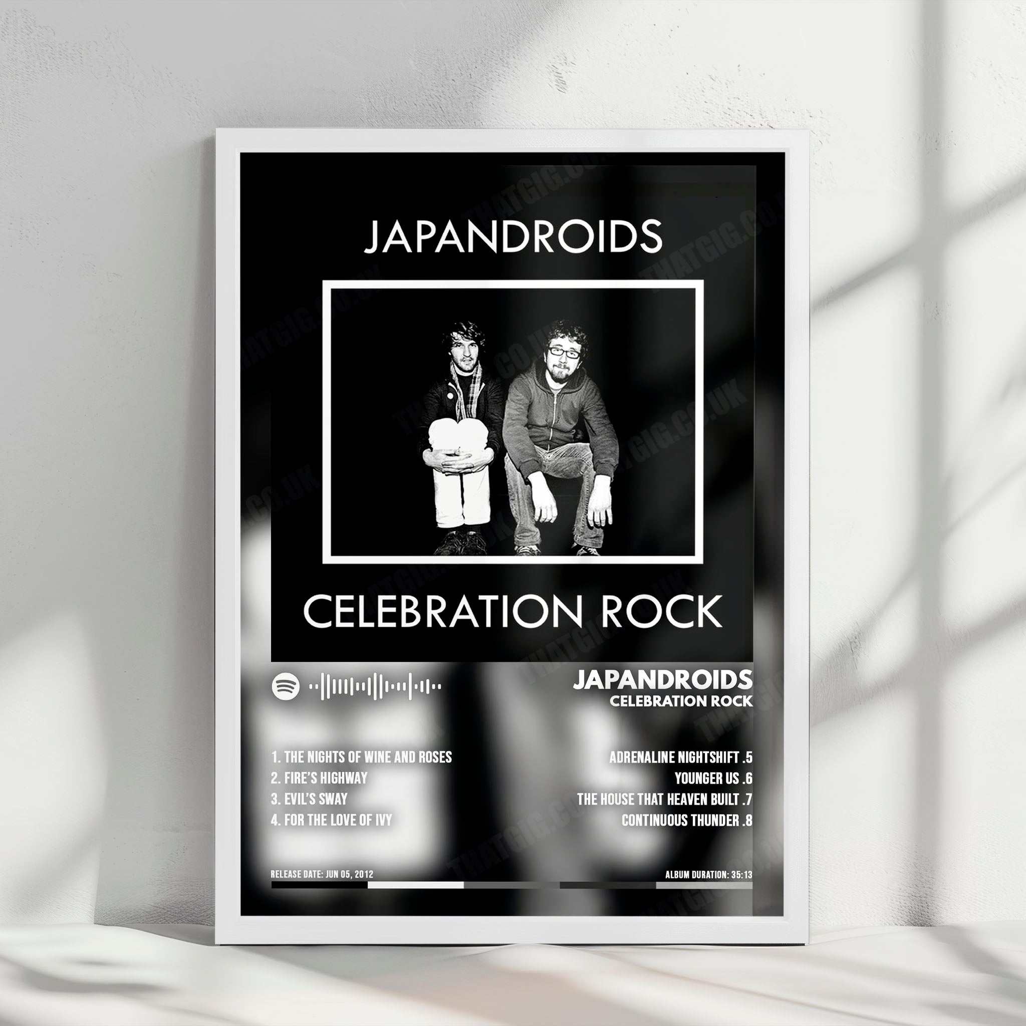 Japandroids "Celebration Rock" Album Cover Poster - with Complete Tracklist