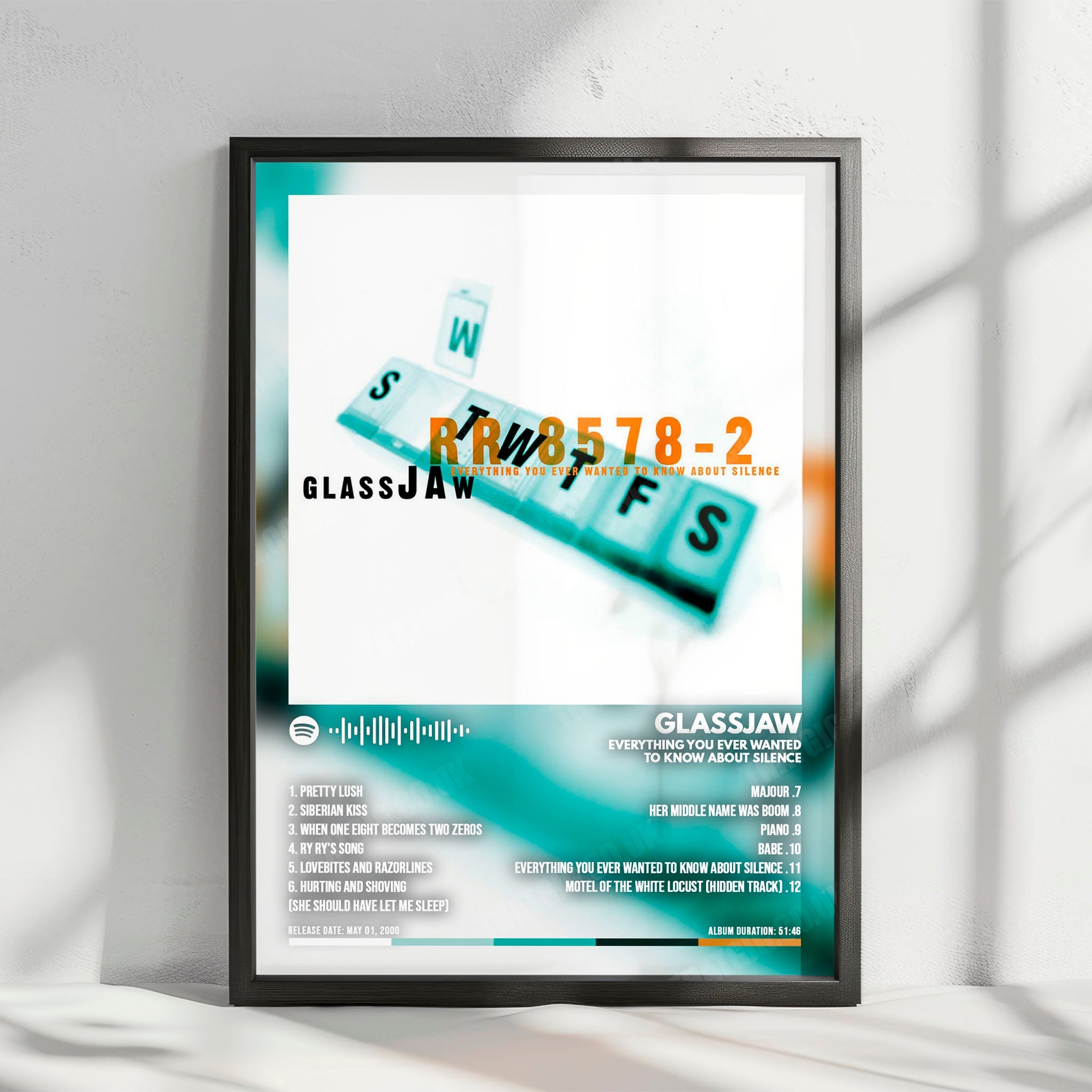 Glassjaw "Everything You Ever Wanted To Know About Silence" Album Cover Poster - with Complete Tracklist