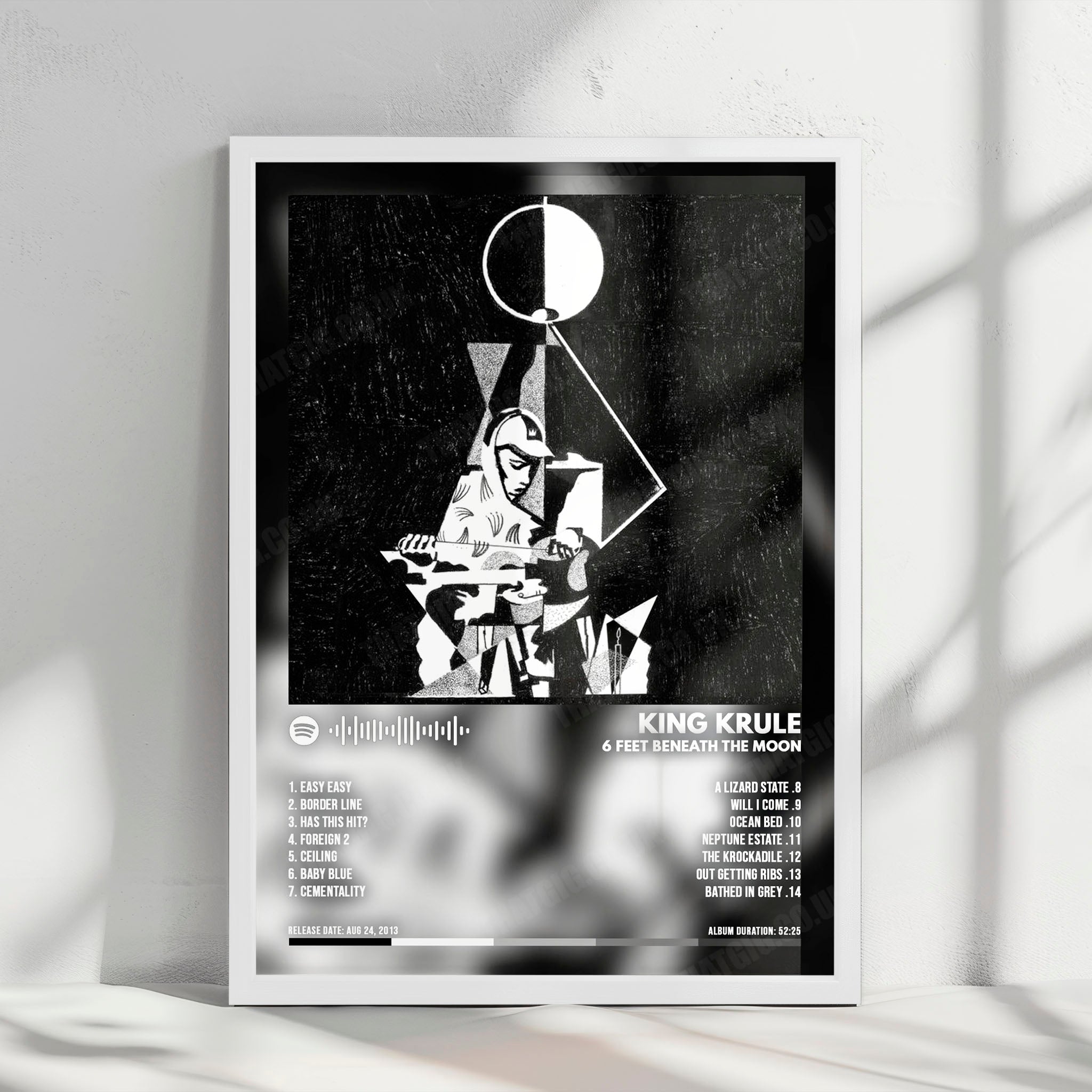 King Krule "6 Feet Beneath the Moon" Album Cover Poster - with Complete Tracklist