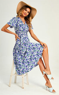 Quilted Block High Heeled Mule Sandal In Mint Blue