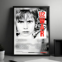 U2 "War" Album Cover Poster - with Complete Tracklist
