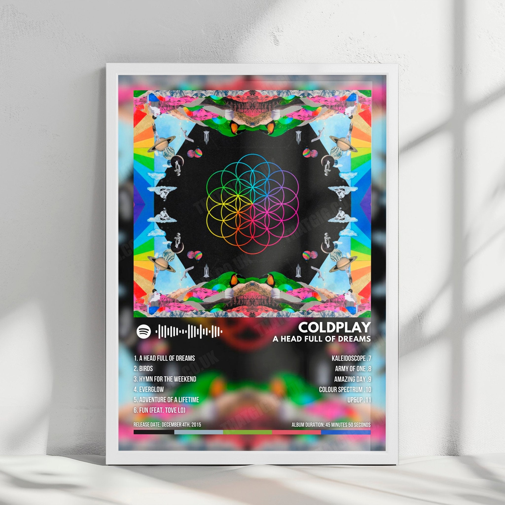 Coldplay "A Head Full Of Dreams" Album Cover Poster - with Complete Tracklist
