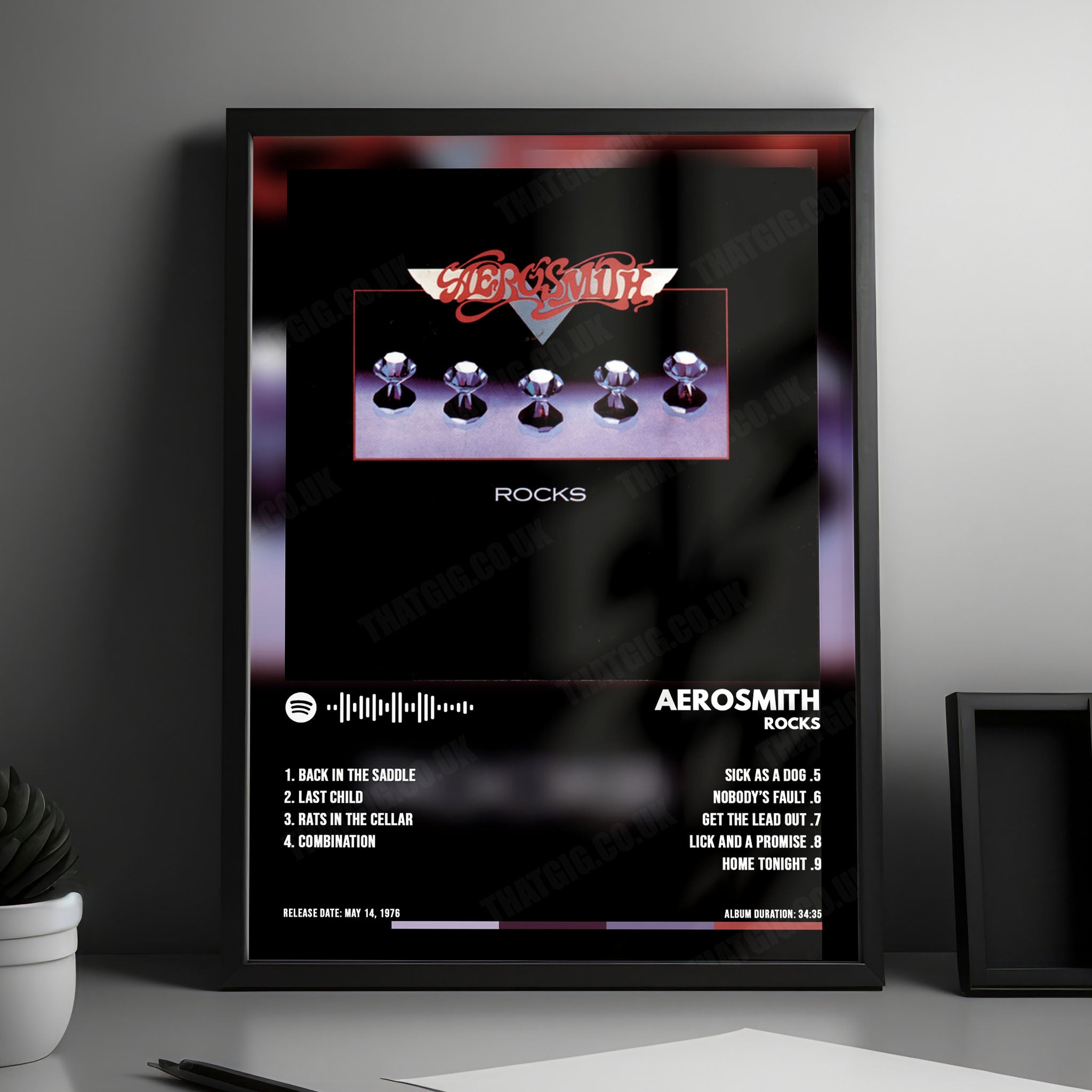 Aerosmith "Rocks" Album Cover Poster - with Complete Tracklist