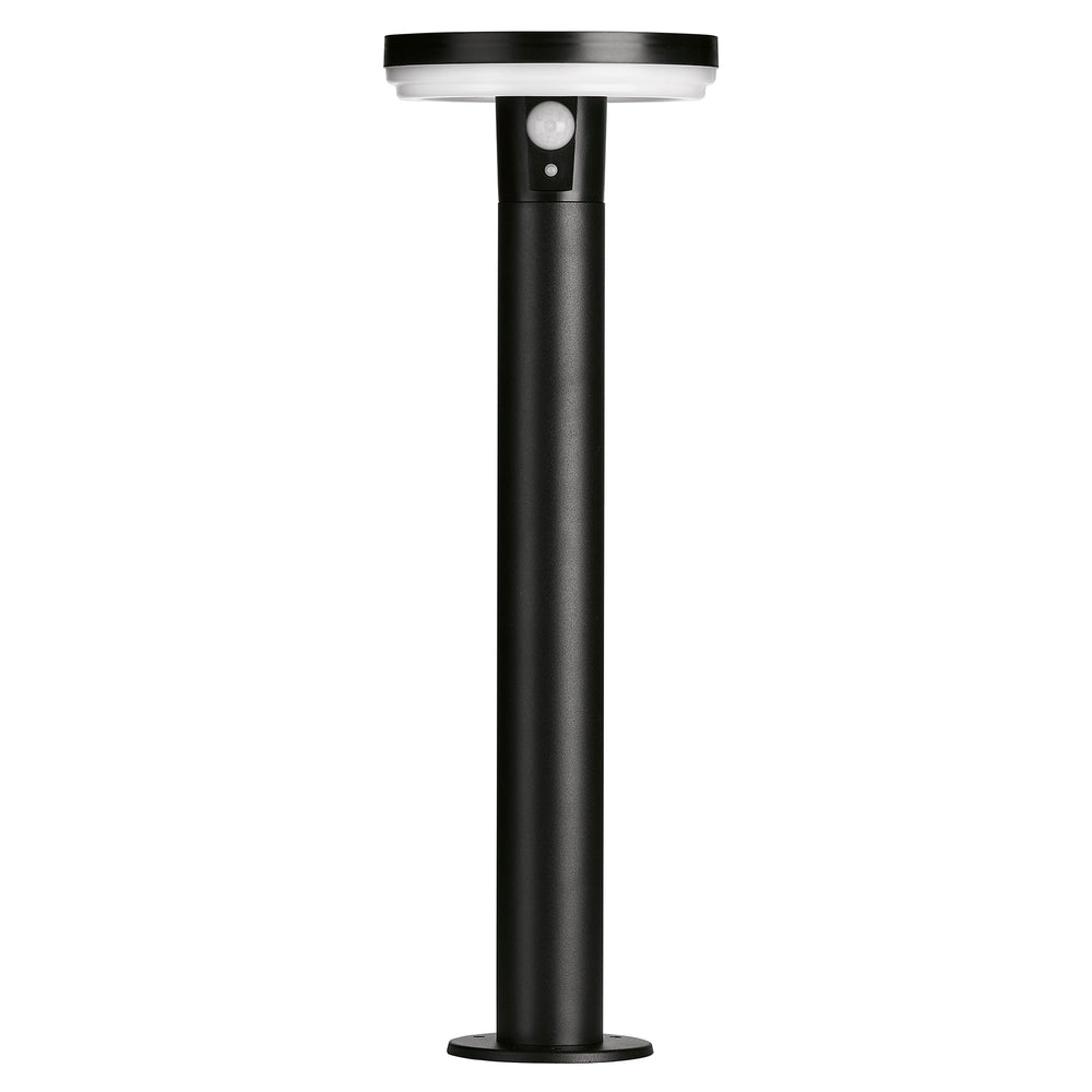 4lite Antheia Solar IP54 Die-Cast Aluminium LED Outdoor Bollard Light with Built in PIR Motion Sensor