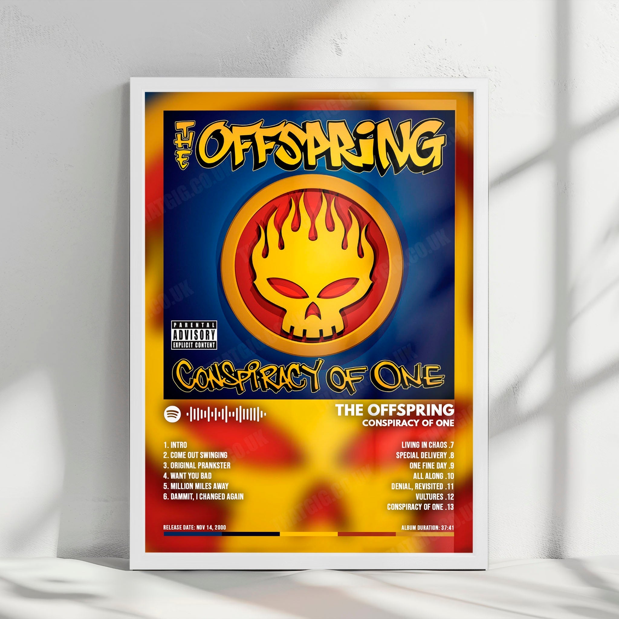 The Offspring "Conspiracy of One  " Album Cover Poster - with Complete Tracklist