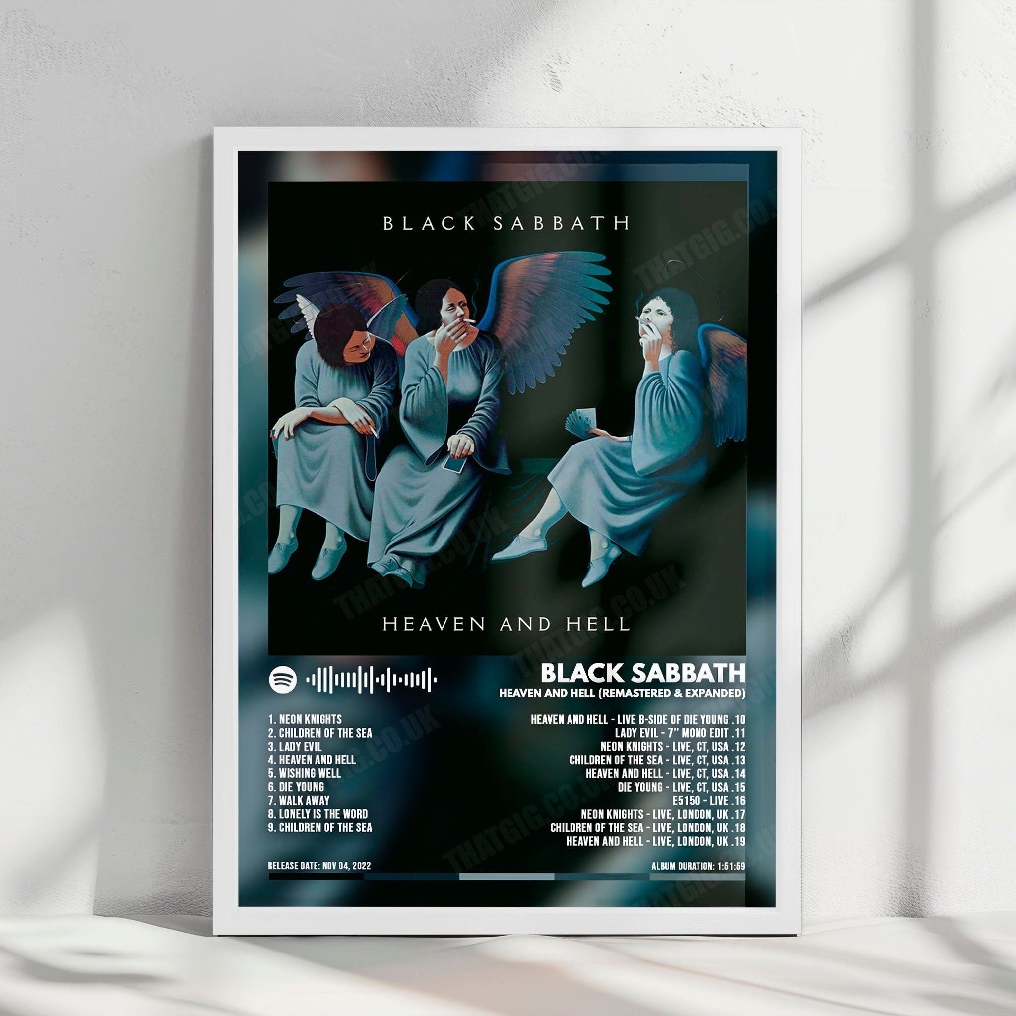 Black Sabbath "Heaven and Hell" Album Cover Poster - with Complete Tracklist