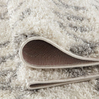 Moroccan Ivory Grey Shaggy Rug | 900