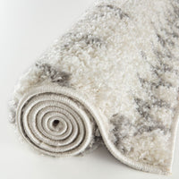 Moroccan Ivory Grey Shaggy Rug | 900