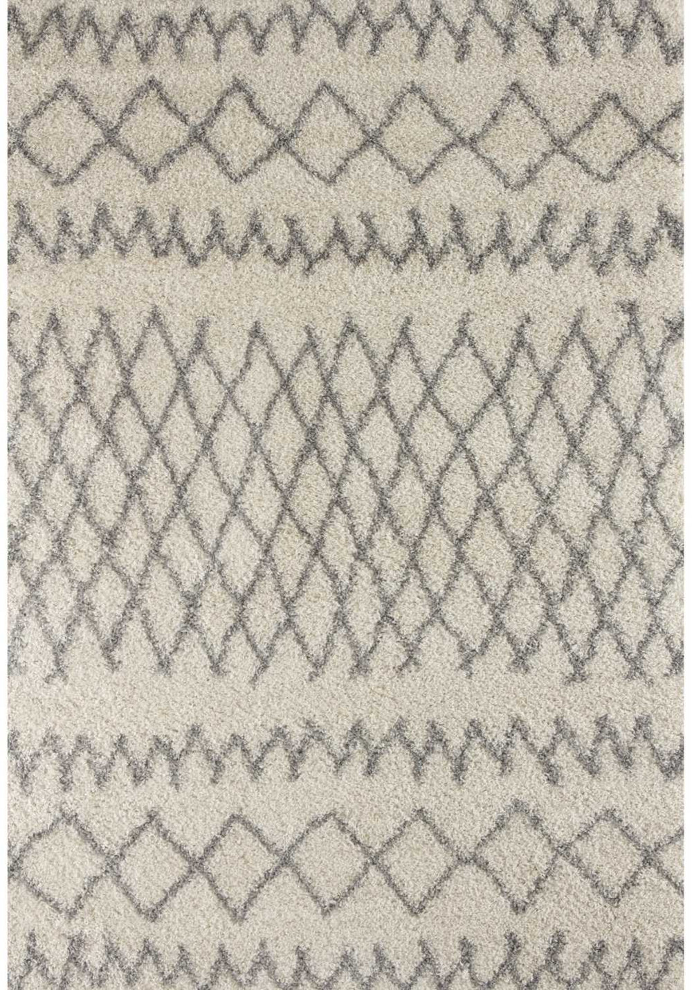 Moroccan Ivory Grey Shaggy Rug | 900