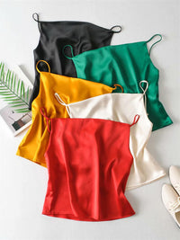 Cowl Neck Cami Top In Red