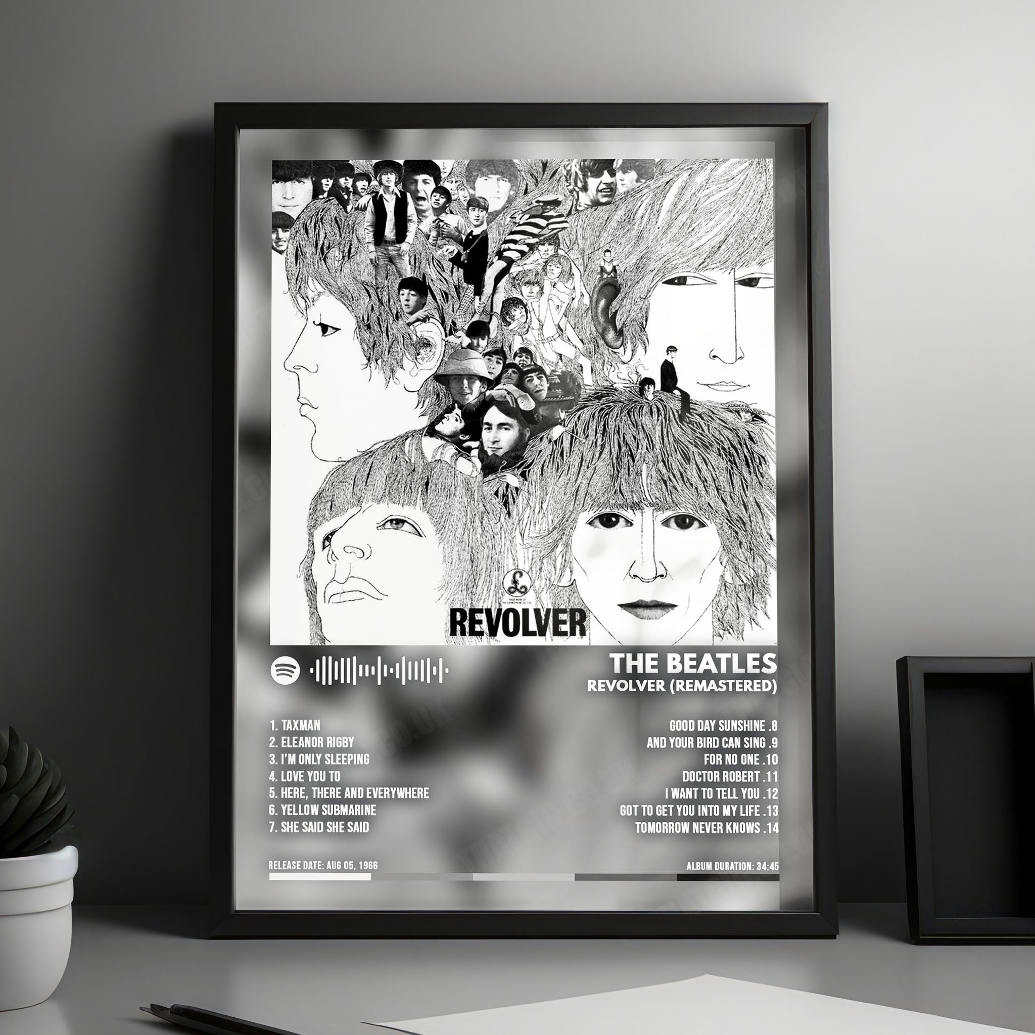 The Beatles "Revolver" Album Cover Poster - with Complete Tracklist