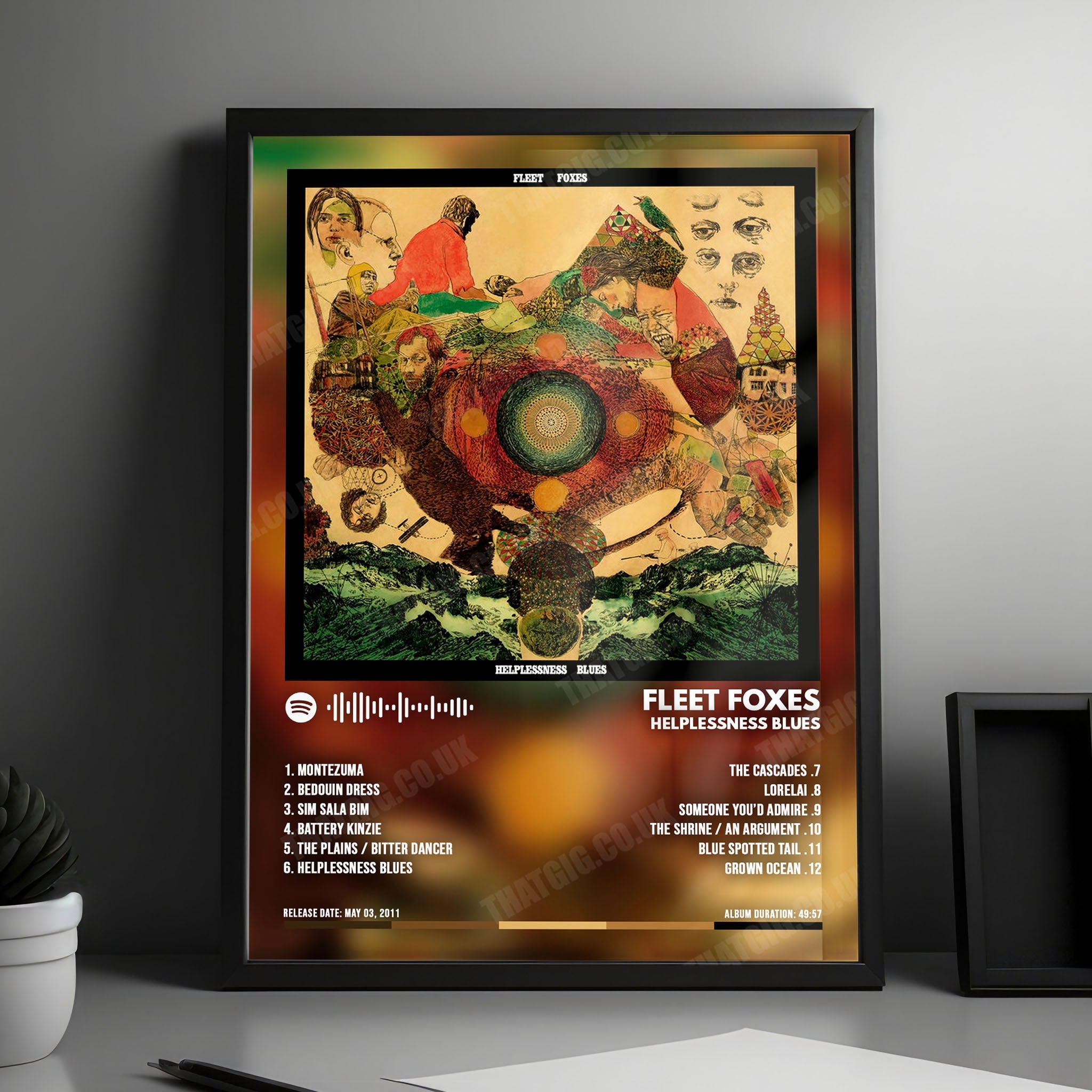 Fleet Foxes "Helplessness Blues" Album Cover Poster - with Complete Tracklist