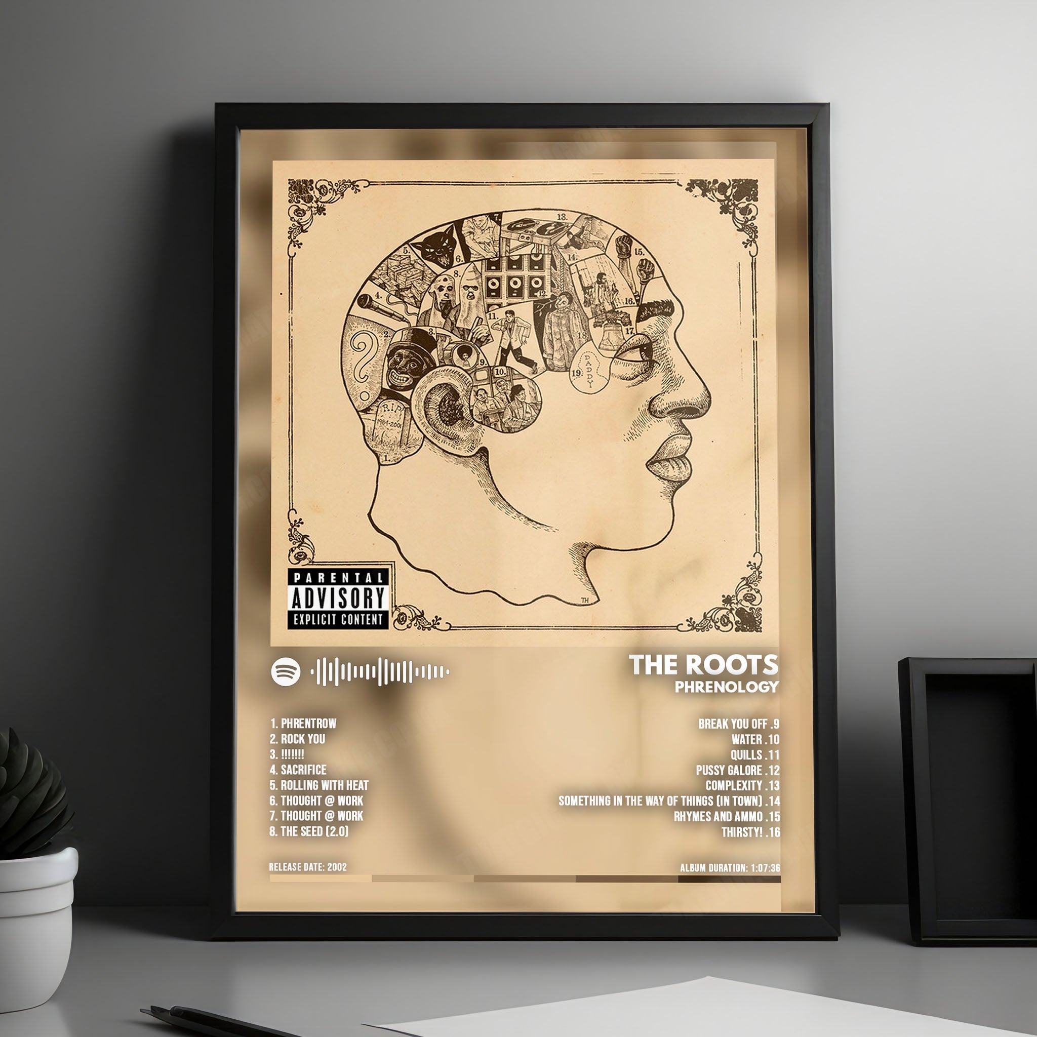The Roots "Phrenology" Album Cover Poster - with Complete Tracklist