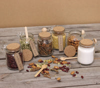 General Store Set of 6 Stylish Glass Storage Jars with Spoon