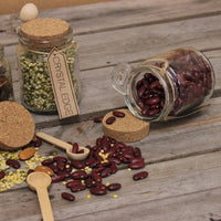 General Store Set of 6 Stylish Glass Storage Jars with Spoon