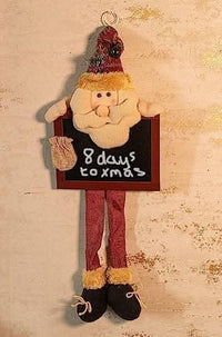 Novelty Hanging Christmas Santa with Chalkboard Christmas Decorations