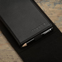 TORRO Golf Scorecard and Yardage Book Holder ? Genuine Leather Golf Score Card and Yardage Wallet with Pencil Loop (Black)