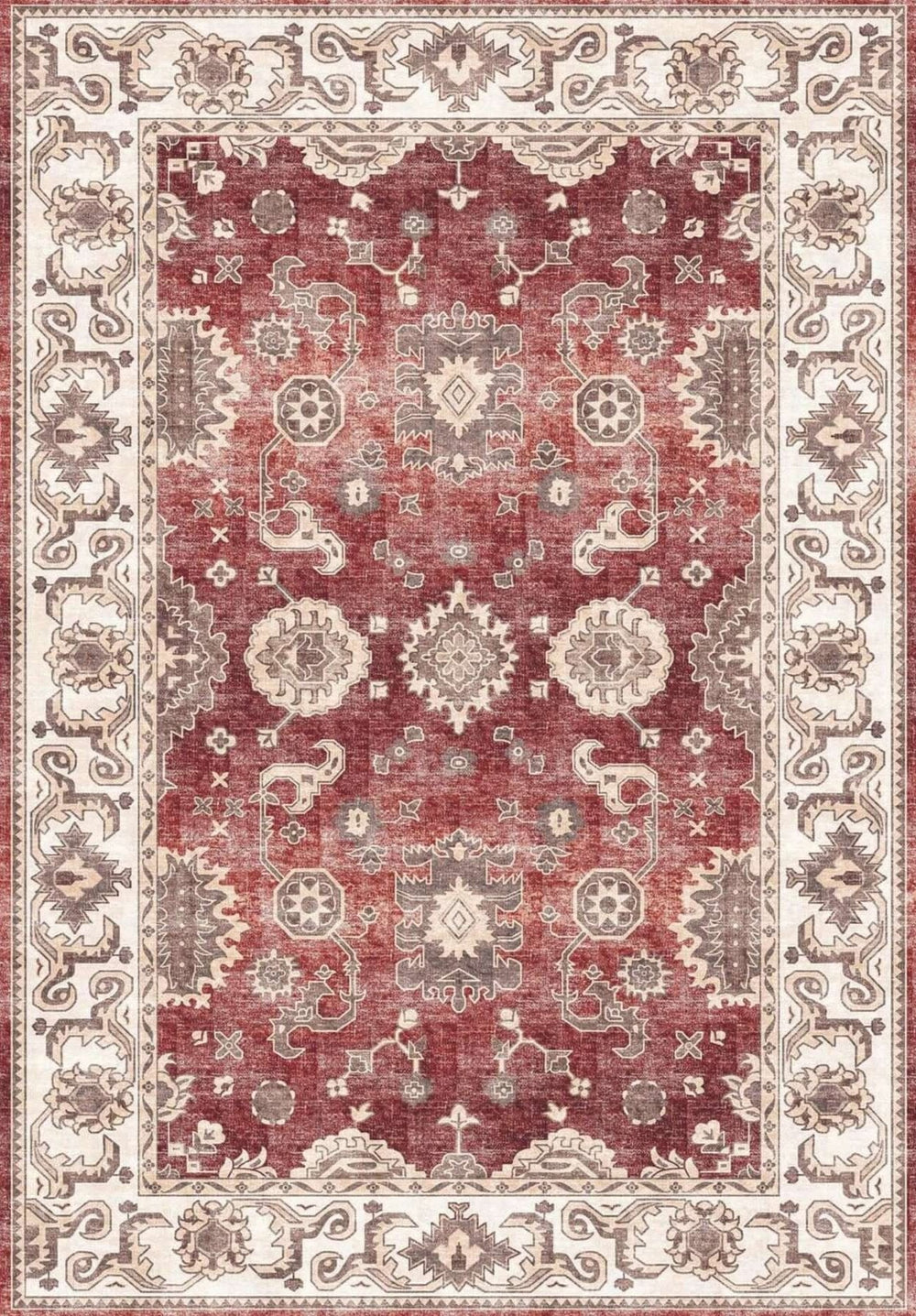 Jasru Vintage Washable Non-Slip Rug for Effortless Style & Comfort