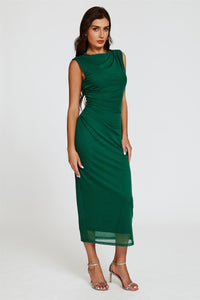 Mesh Maxi Dress In Green