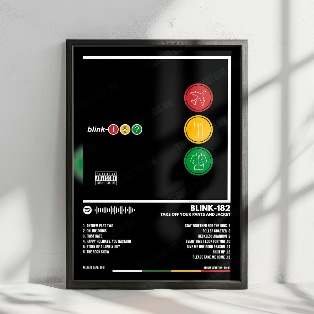 Blink-182 "Take Off Your Pants and Jacket" Album Cover Poster - with Complete Tracklist