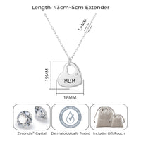 Mother and Daughter Quote Heart Necklace Created with Zircondia® Crystals