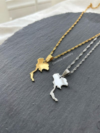 Thailand Map Necklace - Gold/Silver