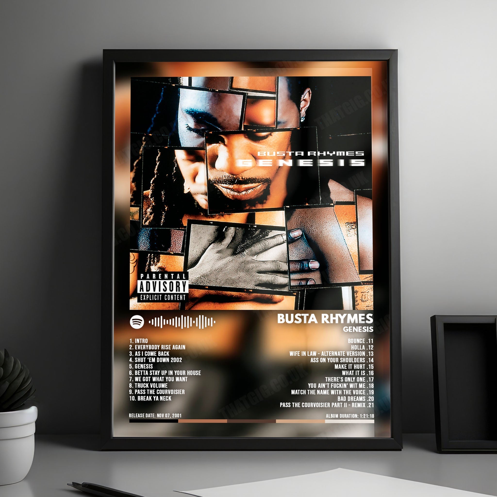 Busta Rhymes "Genesis" Album Cover Poster - with Complete Tracklist