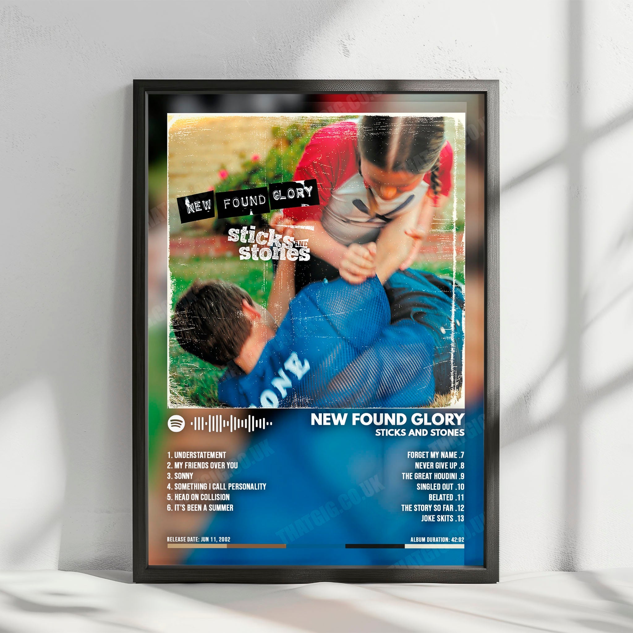 New Found Glory "Sticks And Stones" Album Cover Poster - with Complete Tracklist