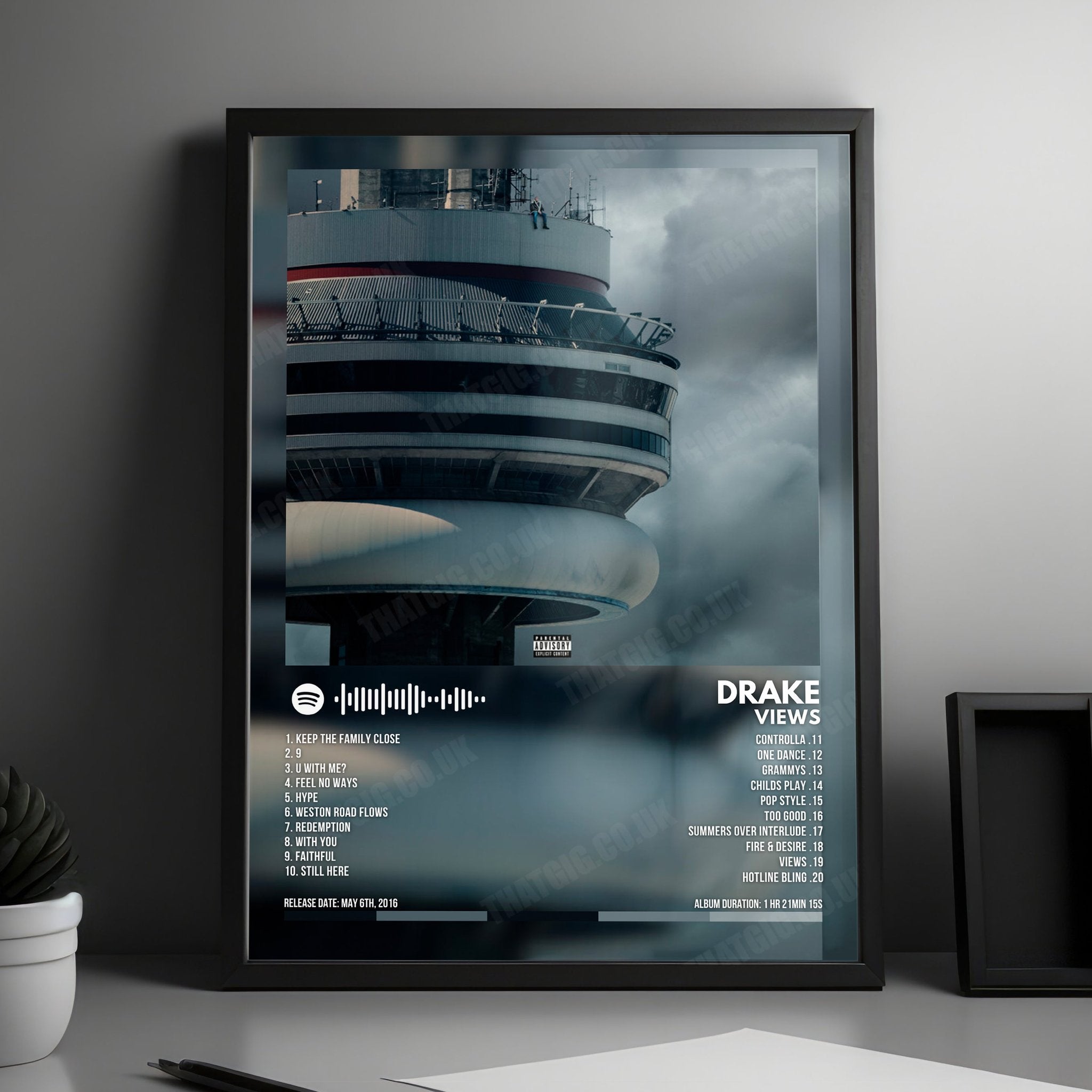 Drake "Views" Album Cover Poster - with Complete Tracklist