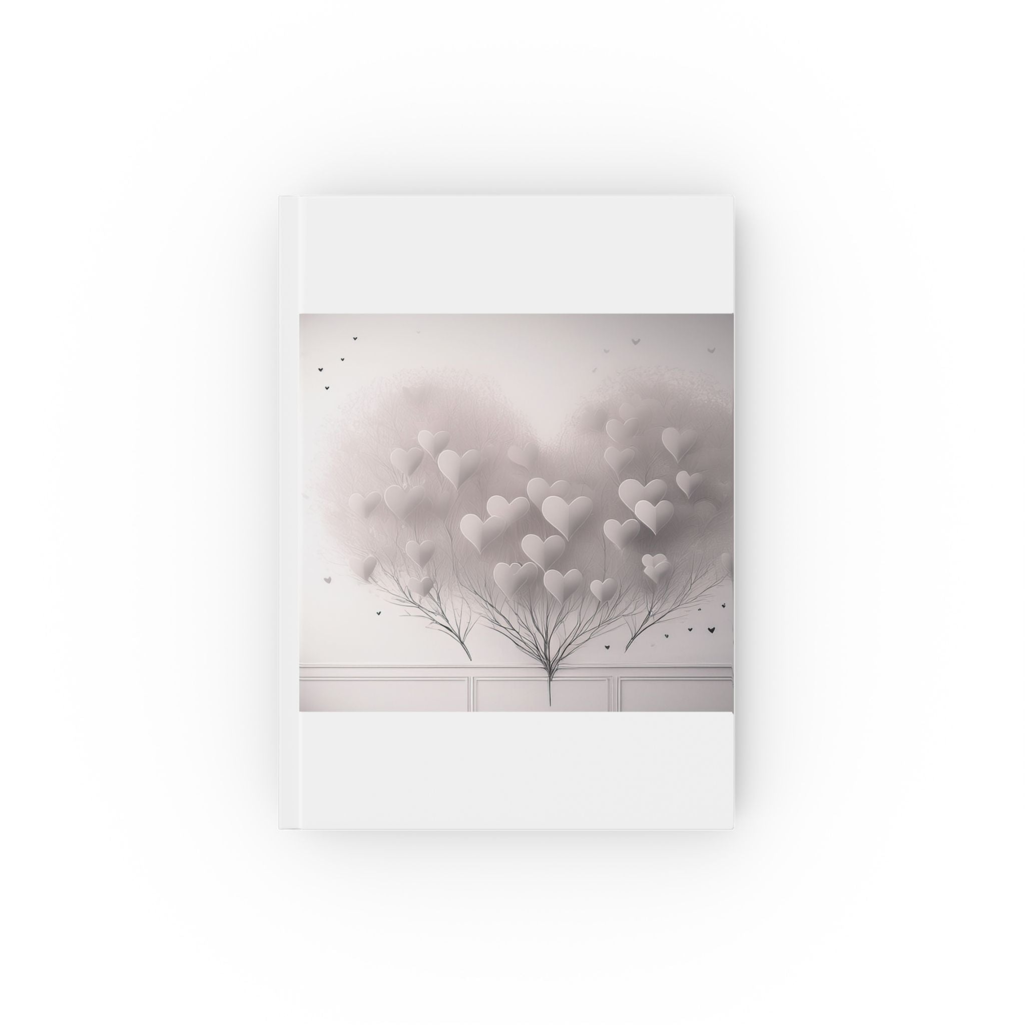 A5 Hardcover Journal – Whimsical Hearts Design in Muted Colours | Cute Notebook for Writing, Journaling & Gifting