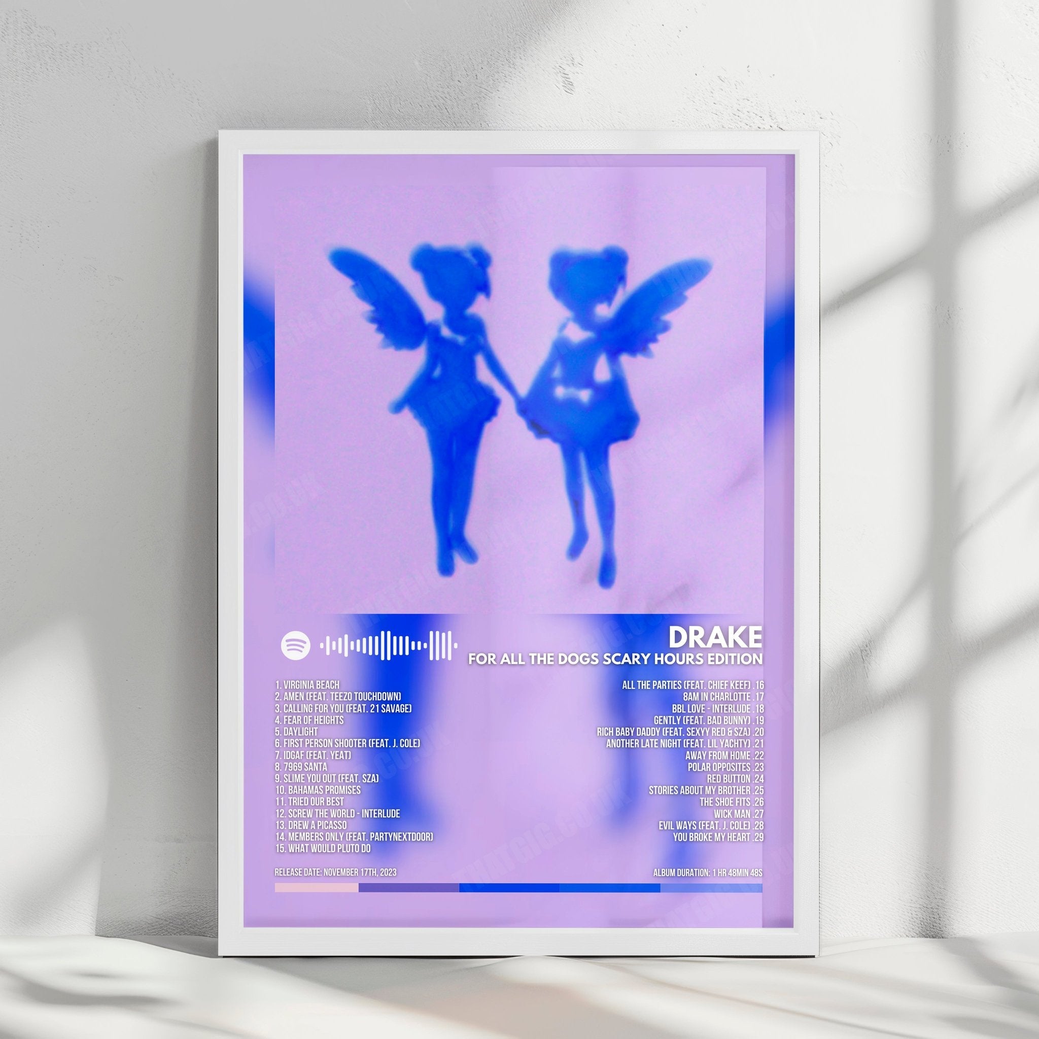 Drake "For All The Dogs: Scary Hours Edition" Album Cover Poster - with Complete Tracklist