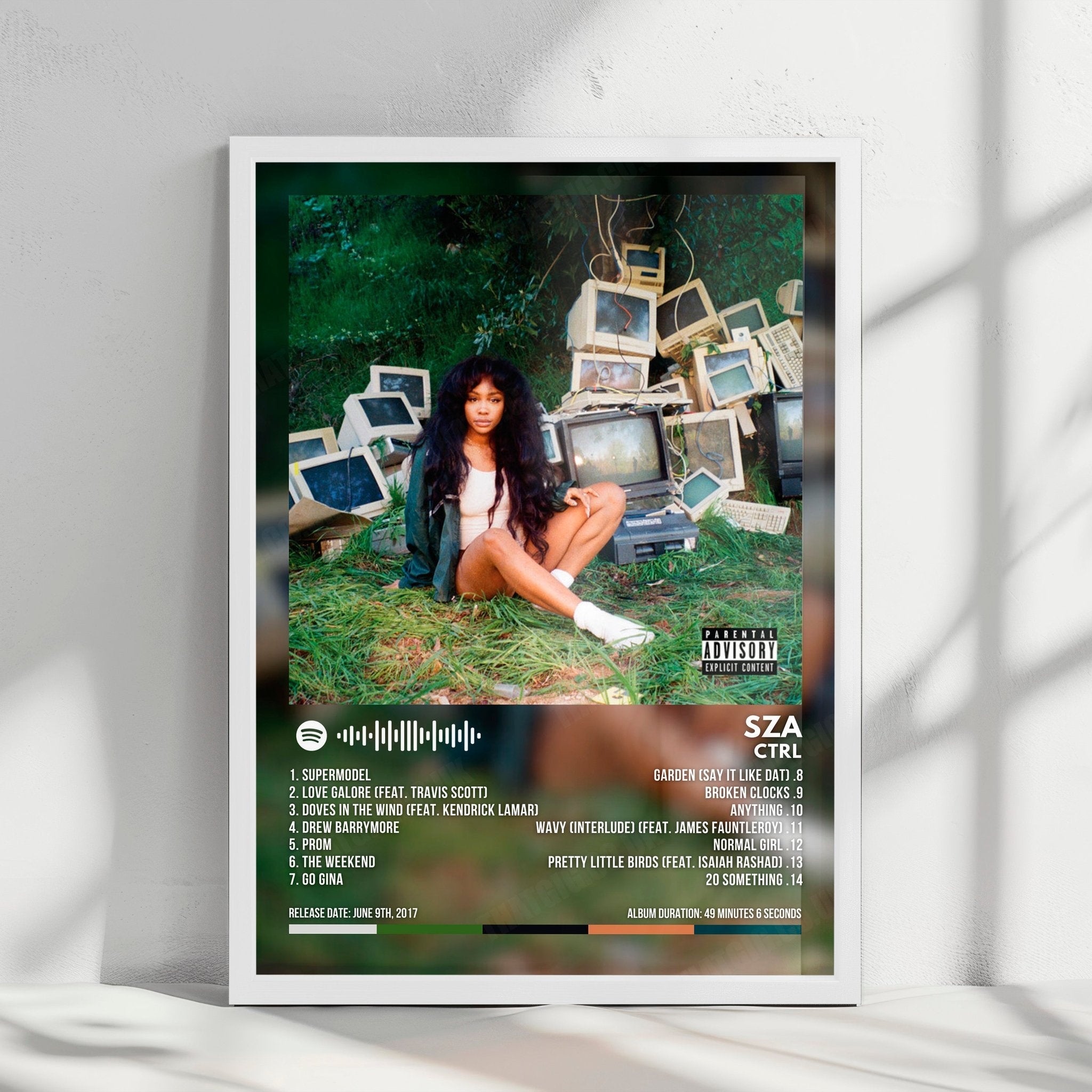 Sza "Ctrl" Album Cover Poster - with Complete Tracklist