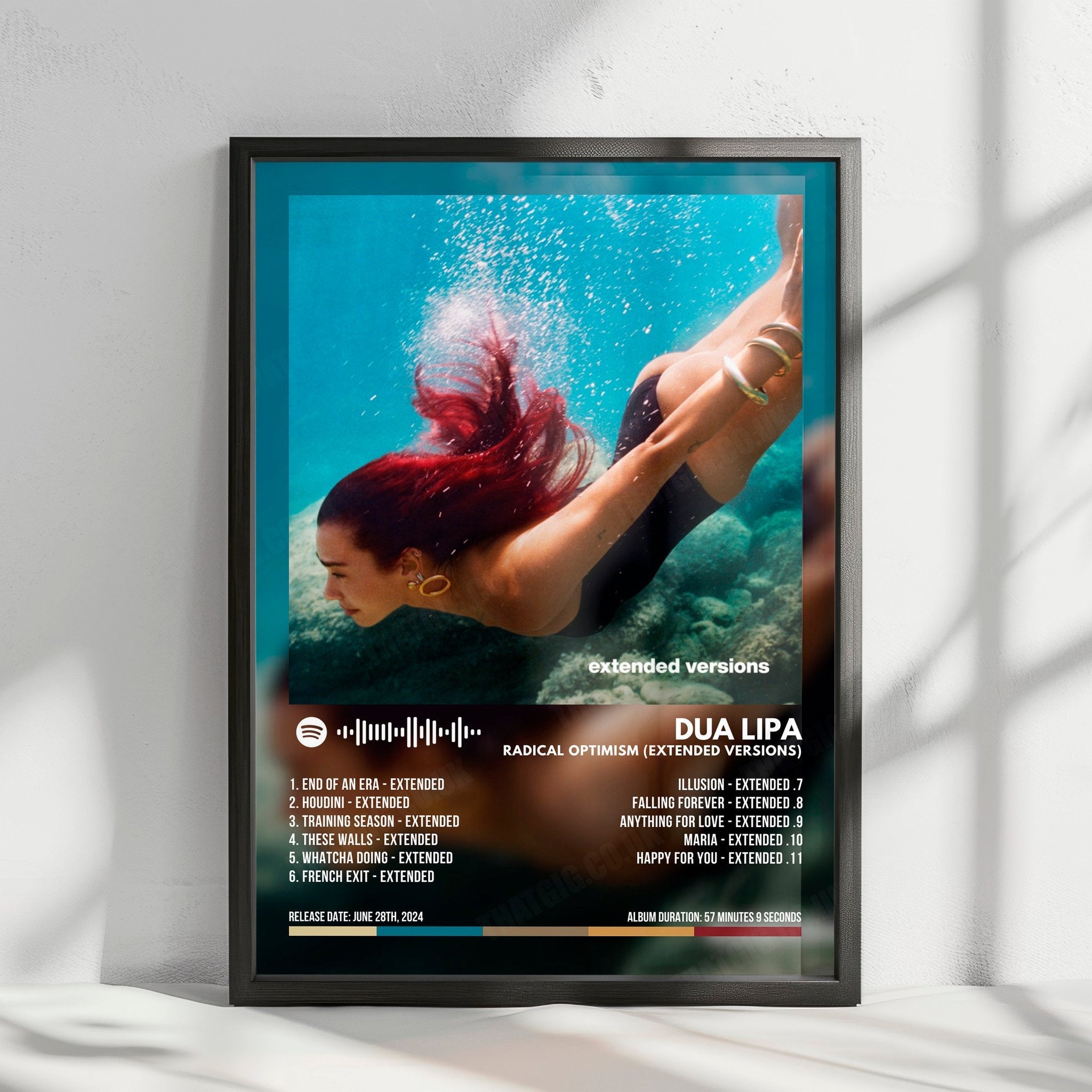Dua Lipa "Radical Optimism (Extended Versions)" Album Cover Poster - with Complete Tracklist