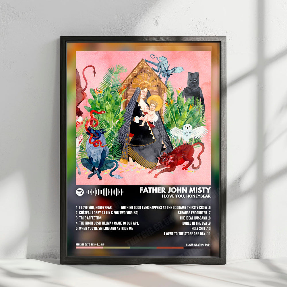 Father John Misty "I Love You, Honeybear" Album Cover Poster - with Complete Tracklist