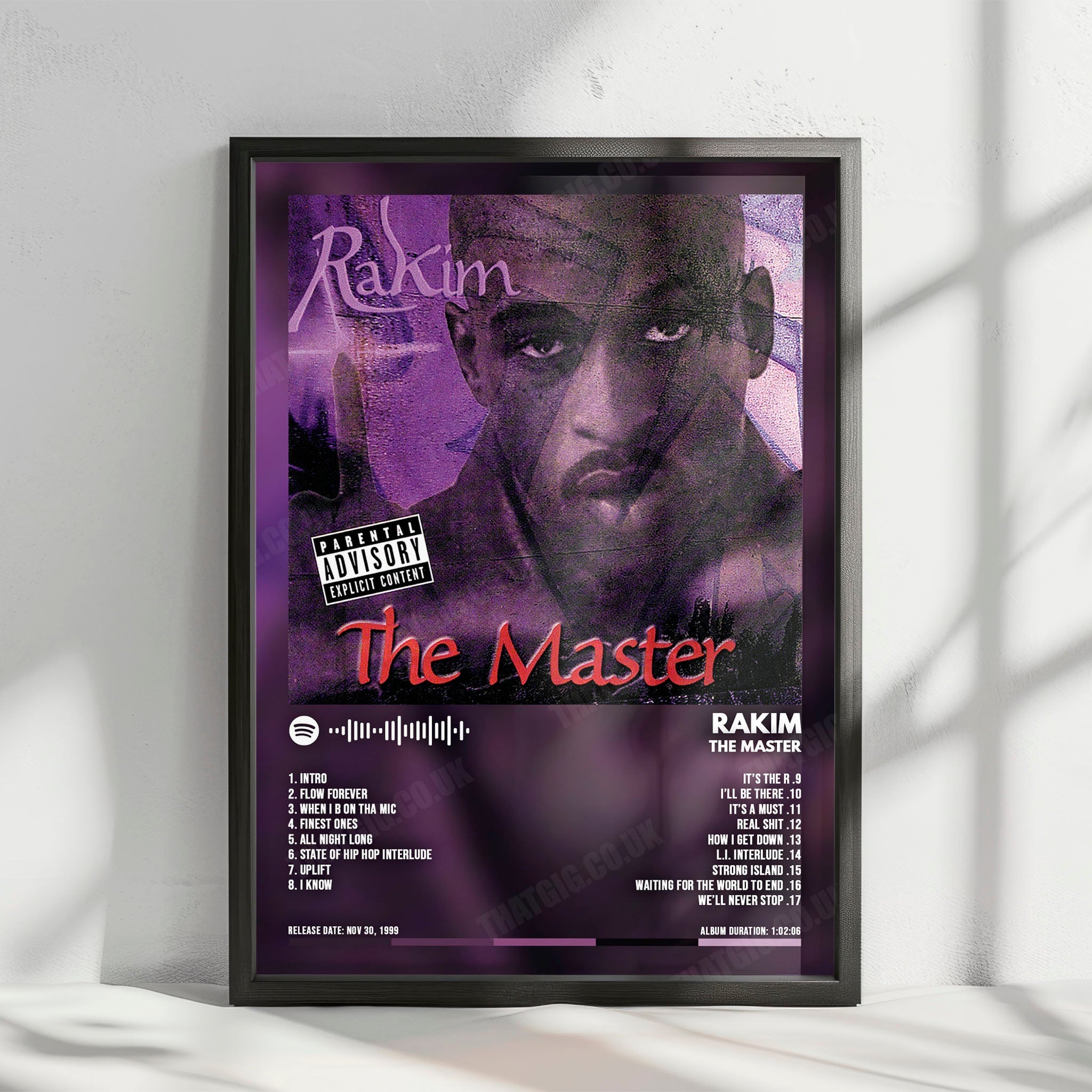 Rakim "The Master" Album Cover Poster - with Complete Tracklist
