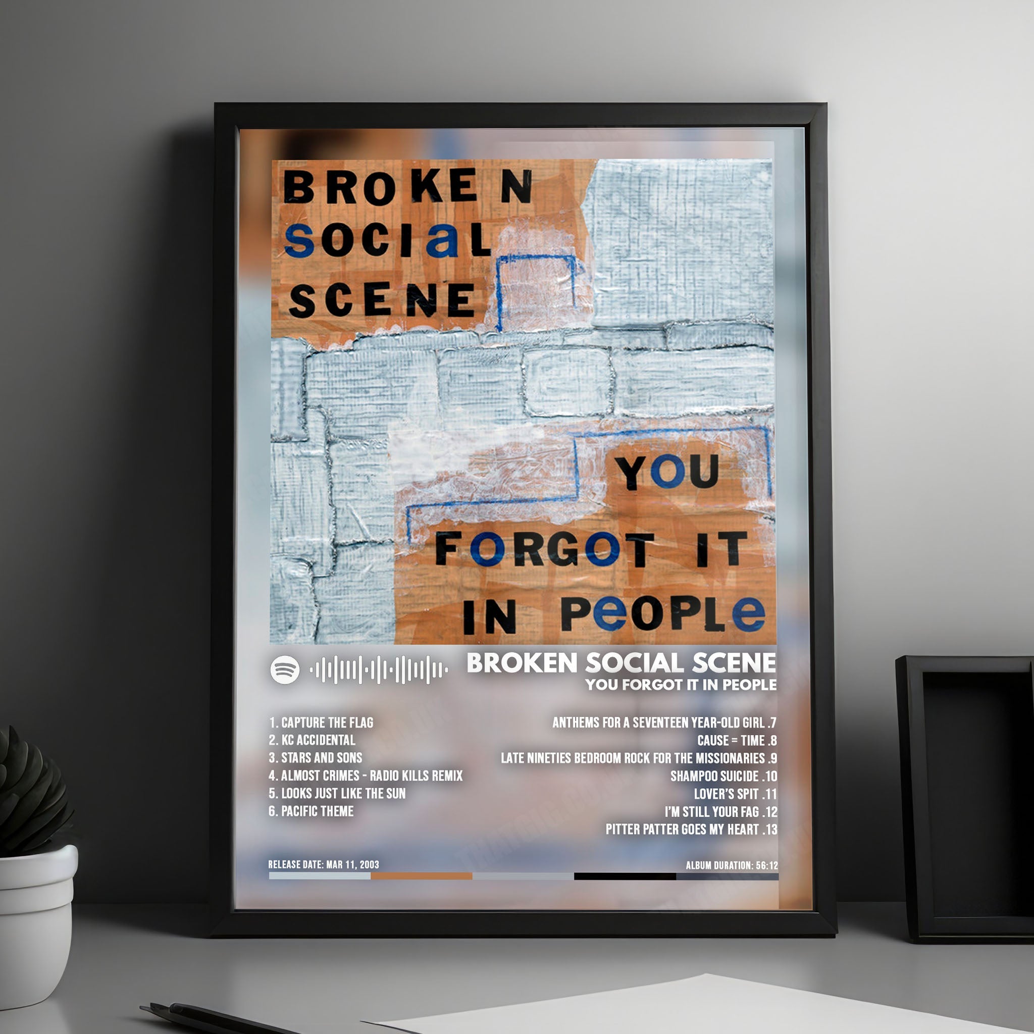 Broken Social Scene "You Forgot It in People" Album Cover Poster - with Complete Tracklist