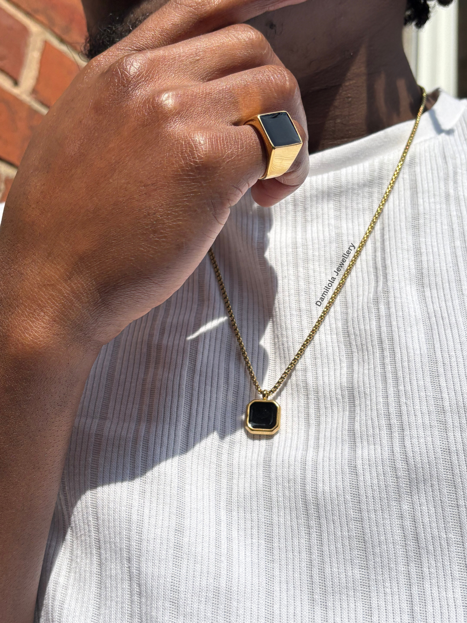 Gold ‘King Noir’ Onyx Men’s Ring